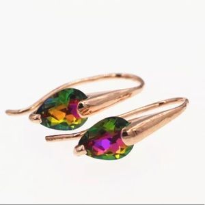Earrings Mystic Topaz & 14k Rose Gold Filled 1”